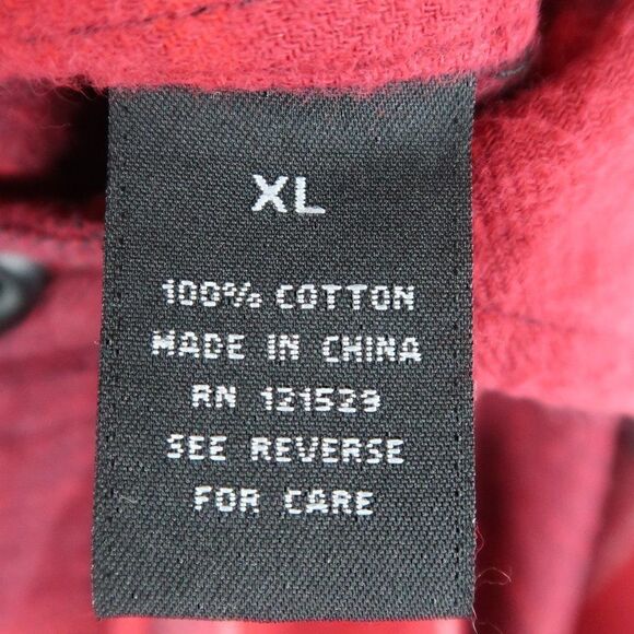 ELIXIR RED FLANNEL BUTTON DOWN LONG SLEEVED MENS SHIRT SIZE XL - Picture 3 of 7